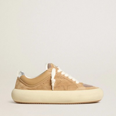 Golden Goose Space-Star Cube In Tobacco Suede With Perforated Star Golden Goose Space-Star Cube In Tobacco Suede With Perforated Star