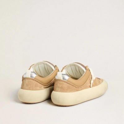 Golden Goose Space-Star Cube In Tobacco Suede With Perforated Star Golden Goose Space-Star Cube In Tobacco Suede With Perforated Star