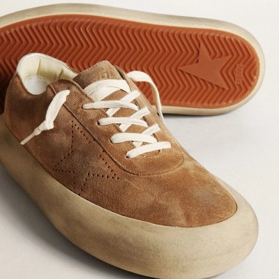 Golden Goose Space-Star In Tobacco-Colored Suede Golden Goose Space-Star In Tobacco-Colored Suede