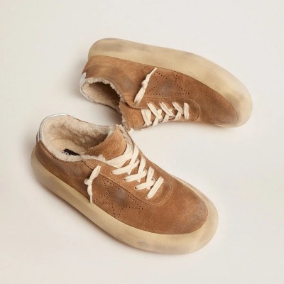 Golden Goose Space-Star In Tobacco-Colored Suede And Shearling Lining Golden Goose Space-Star In Tobacco-Colored Suede And Shearling Lining