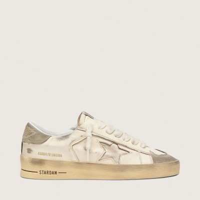 Golden Goose Stardan Ltd In Suede And White Nappa With Gold Star Golden Goose Stardan Ltd In Suede And White Nappa With Gold Star
