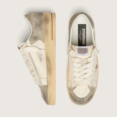 Golden Goose Stardan Ltd In Suede And White Nappa With Gold Star Golden Goose Stardan Ltd In Suede And White Nappa With Gold Star