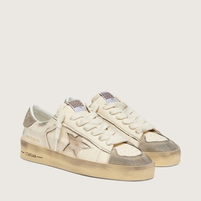 Golden Goose Stardan Ltd In Suede And White Nappa With Gold Star Golden Goose Stardan Ltd In Suede And White Nappa With Gold Star