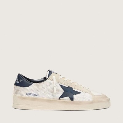 Golden Goose Stardan In Beige Suede With Blue Star Golden Goose Stardan In Beige Suede With Blue Star