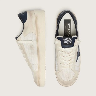 Golden Goose Stardan In Beige Suede With Blue Star Golden Goose Stardan In Beige Suede With Blue Star