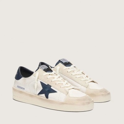 Golden Goose Stardan In Beige Suede With Blue Star Golden Goose Stardan In Beige Suede With Blue Star