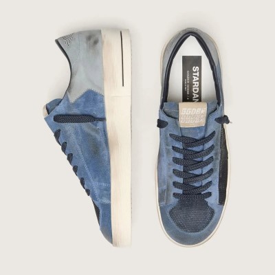 Golden Goose Stardan In Blue Suede With White Star Golden Goose Stardan In Blue Suede With White Star