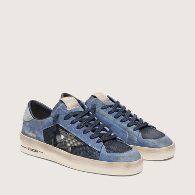 Golden Goose Stardan In Blue Suede With White Star Golden Goose Stardan In Blue Suede With White Star