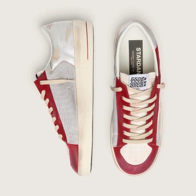 Golden Goose Stardan In Mesh And Nubuck With Nappa Star And Leather Heel Tab Golden Goose Stardan In Mesh And Nubuck With Nappa Star And Leather Heel Tab