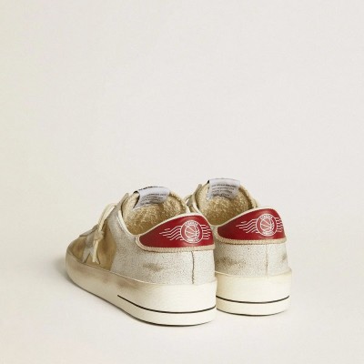 Golden Goose Stardan In Nubuck And Crackle Leather With Silver Metallic Leather Star Golden Goose Stardan In Nubuck And Crackle Leather With Silver Metallic Leather Star