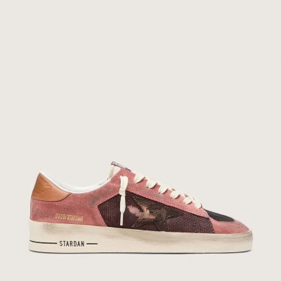 Golden Goose Stardan In Pink Suede With Beige Star Golden Goose Stardan In Pink Suede With Beige Star