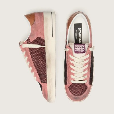 Golden Goose Stardan In Pink Suede With Beige Star Golden Goose Stardan In Pink Suede With Beige Star