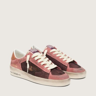 Golden Goose Stardan In Pink Suede With Beige Star Golden Goose Stardan In Pink Suede With Beige Star