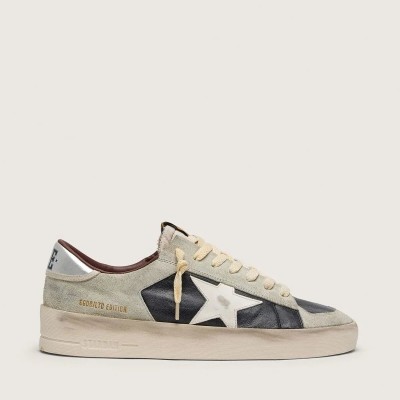 Golden Goose Stardan In Suede And Leather With Leather Star And Metallic Heel Tab Golden Goose Stardan In Suede And Leather With Leather Star And Metallic Heel Tab