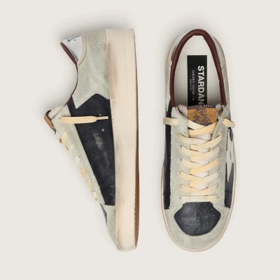 Golden Goose Stardan In Suede And Leather With Leather Star And Metallic Heel Tab Golden Goose Stardan In Suede And Leather With Leather Star And Metallic Heel Tab