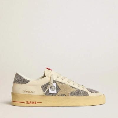 Golden Goose Stardan In Suede With Sand Star And Swarovski Crystal Inserts Golden Goose Stardan In Suede With Sand Star And Swarovski Crystal Inserts