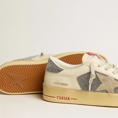 Golden Goose Stardan In Suede With Sand Star And Swarovski Crystal Inserts Golden Goose Stardan In Suede With Sand Star And Swarovski Crystal Inserts