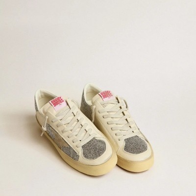 Golden Goose Stardan In Suede With Sand Star And Swarovski Crystal Inserts Golden Goose Stardan In Suede With Sand Star And Swarovski Crystal Inserts