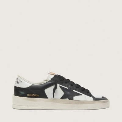 Golden Goose Stardan In White And Black Leather Golden Goose Stardan In White And Black Leather