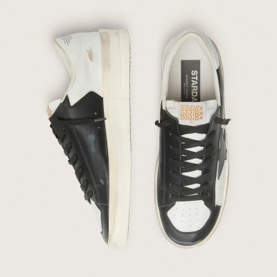 Golden Goose Stardan In White And Black Leather Golden Goose Stardan In White And Black Leather
