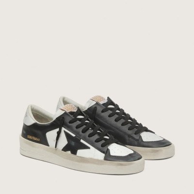 Golden Goose Stardan In White And Black Leather Golden Goose Stardan In White And Black Leather