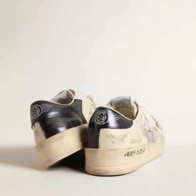Golden Goose Stardan In White Leather And Mesh With White Leather Star Golden Goose Stardan In White Leather And Mesh With White Leather Star