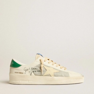 Golden Goose Stardan In White Nappa Leather With Cream-Colored Leather Star Golden Goose Stardan In White Nappa Leather With Cream-Colored Leather Star