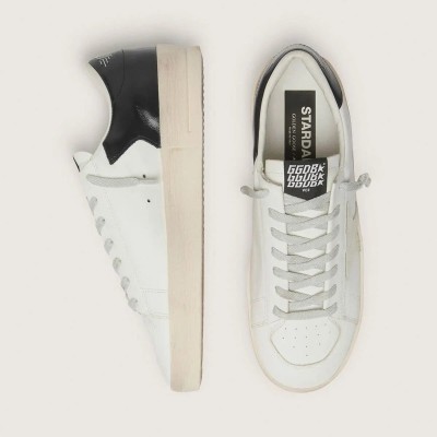Golden Goose Stardan With Star In Ice-Gray Suede And Blu-Navy Heel Tab Golden Goose Stardan With Star In Ice-Gray Suede And Blu-Navy Heel Tab