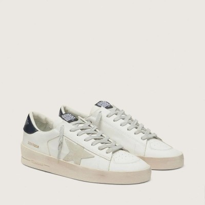 Golden Goose Stardan With Star In Ice-Gray Suede And Blu-Navy Heel Tab Golden Goose Stardan With Star In Ice-Gray Suede And Blu-Navy Heel Tab