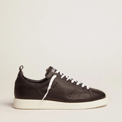 Golden Goose Starter In Leather With Star Printed On The Heel Tab Golden Goose Starter In Leather With Star Printed On The Heel Tab