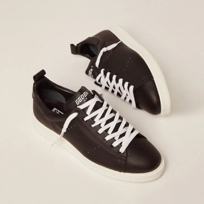 Golden Goose Starter In Leather With Star Printed On The Heel Tab Golden Goose Starter In Leather With Star Printed On The Heel Tab