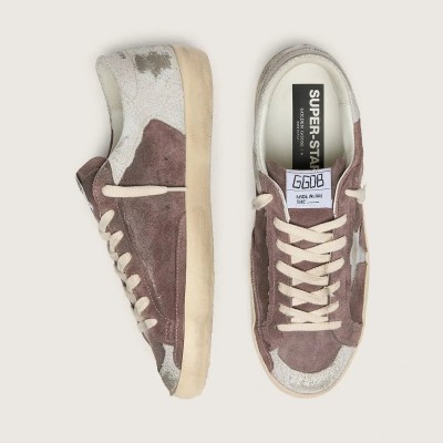 Golden Goose Super-Star Ltd In Lavender Suede With Silver Star Golden Goose Super-Star Ltd In Lavender Suede With Silver Star