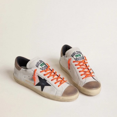Golden Goose Super-Star Ltd In Leather With Black Leather Star And Beige Leather Heel Tab Golden Goose Super-Star Ltd In Leather With Black Leather Star And Beige Leather Heel Tab