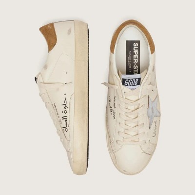 Golden Goose Super-Star Ltd In Nappa With Metallic Silver Star And All-Over Lettering