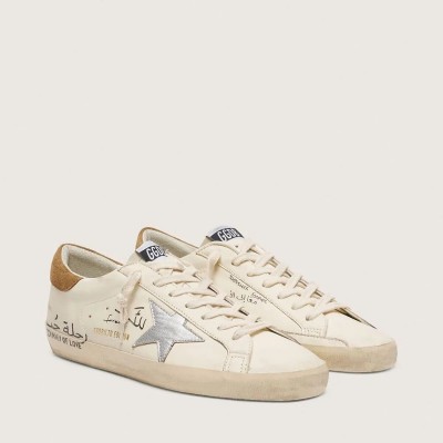 Golden Goose Super-Star Ltd In Nappa With Metallic Silver Star And All-Over Lettering Golden Goose Super-Star Ltd In Nappa With Metallic Silver Star And All-Over Lettering