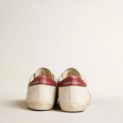 Golden Goose Super-Star Ltd In Suede With Green Metallic Star And Red Heel Tab Golden Goose Super-Star Ltd In Suede With Green Metallic Star And Red Heel Tab