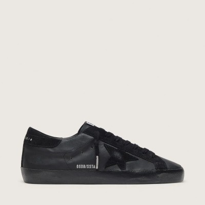 Golden Goose Super-Star In Black Nappa With Suede Details And Black Foxing Golden Goose Super-Star In Black Nappa With Suede Details And Black Foxing