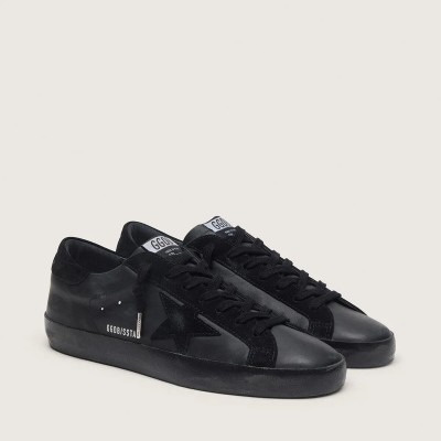 Golden Goose Super-Star In Black Nappa With Suede Details And Black Foxing Golden Goose Super-Star In Black Nappa With Suede Details And Black Foxing