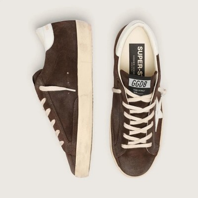 Golden Goose Super-Star In Brown Suede With White Star Golden Goose Super-Star In Brown Suede With White Star