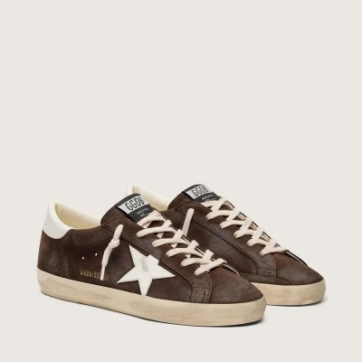 Golden Goose Super-Star In Brown Suede With White Star Golden Goose Super-Star In Brown Suede With White Star