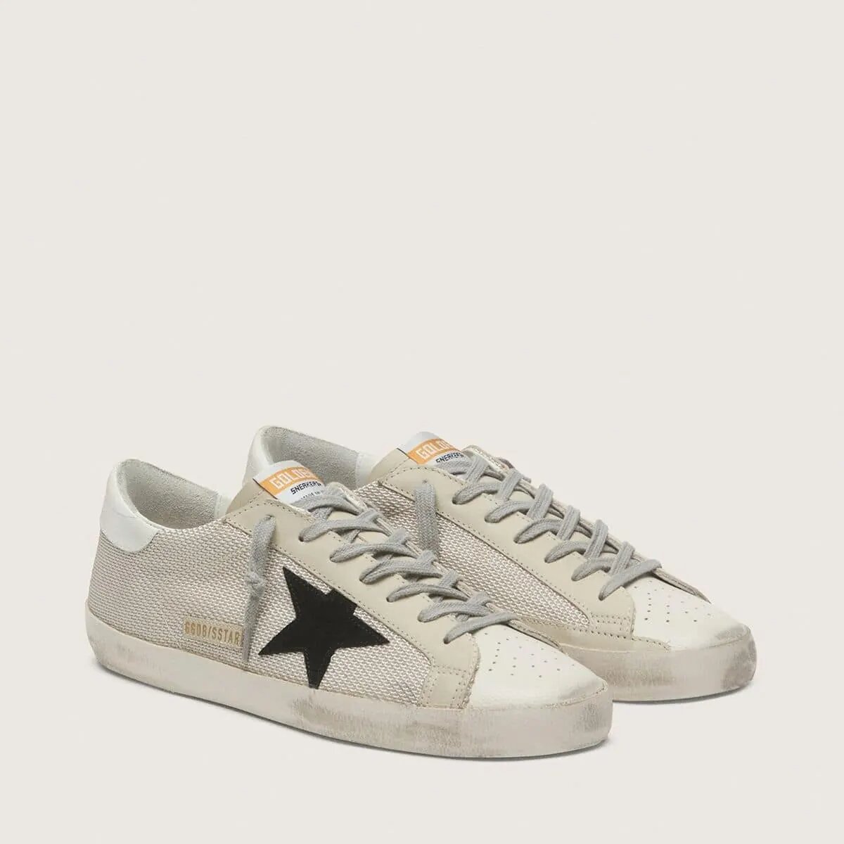 Golden Goose Super-Star In Leather With Black Star Golden Goose Super-Star In Leather With Black Star