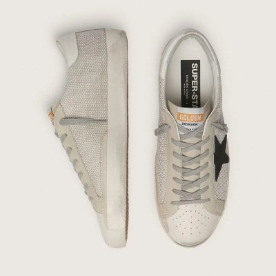 Golden Goose Super-Star In Leather With Black Star Golden Goose Super-Star In Leather With Black Star