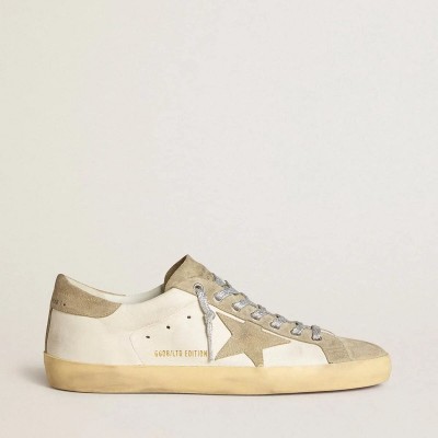 Golden Goose Super-Star In Nappa With Ice-Gray Suede Star And Black Embroidery Golden Goose Super-Star In Nappa With Ice-Gray Suede Star And Black Embroidery