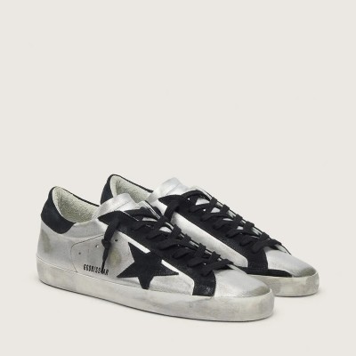 Golden Goose Super-Star In Silver Leather Golden Goose Super-Star In Silver Leather