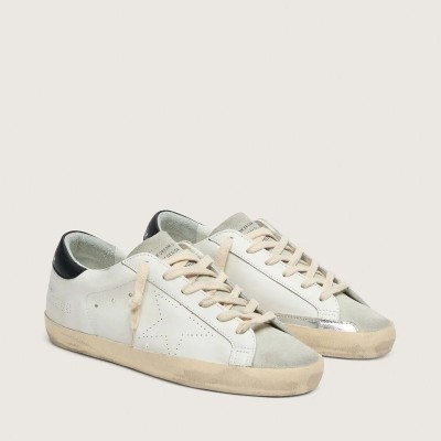 Golden Goose Super-Star In White Leather With Perforated Star Golden Goose Super-Star In White Leather With Perforated Star