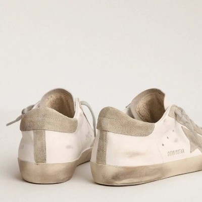 Golden Goose Super-Star With Gray Suede Star And Heel Tab Golden Goose Super-Star With Gray Suede Star And Heel Tab