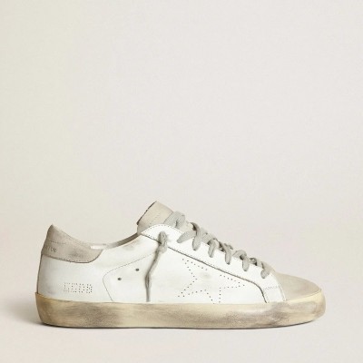 Golden Goose Super-Star With Perforated Star And Ice-Gray Heel Tab Golden Goose Super-Star With Perforated Star And Ice-Gray Heel Tab