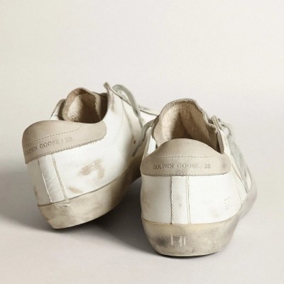 Golden Goose Super-Star With Perforated Star And Ice-Gray Heel Tab Golden Goose Super-Star With Perforated Star And Ice-Gray Heel Tab