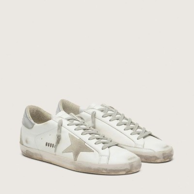 Golden Goose Super-Star With Silver Heel Tab And Lettering Golden Goose Super-Star With Silver Heel Tab And Lettering