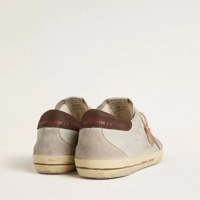 Golden Goose Super-Star With Tobacco-Colored Croc-Print Leather Star And Black Leather Heel Tab Golden Goose Super-Star With Tobacco-Colored Croc-Print Leather Star And Black Leather Heel Tab